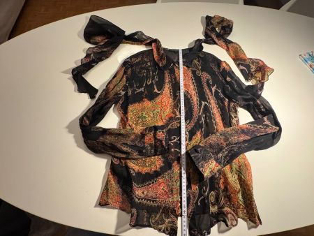 Roberto Cavalli Seidenbluse mit Schalabschluss GrM