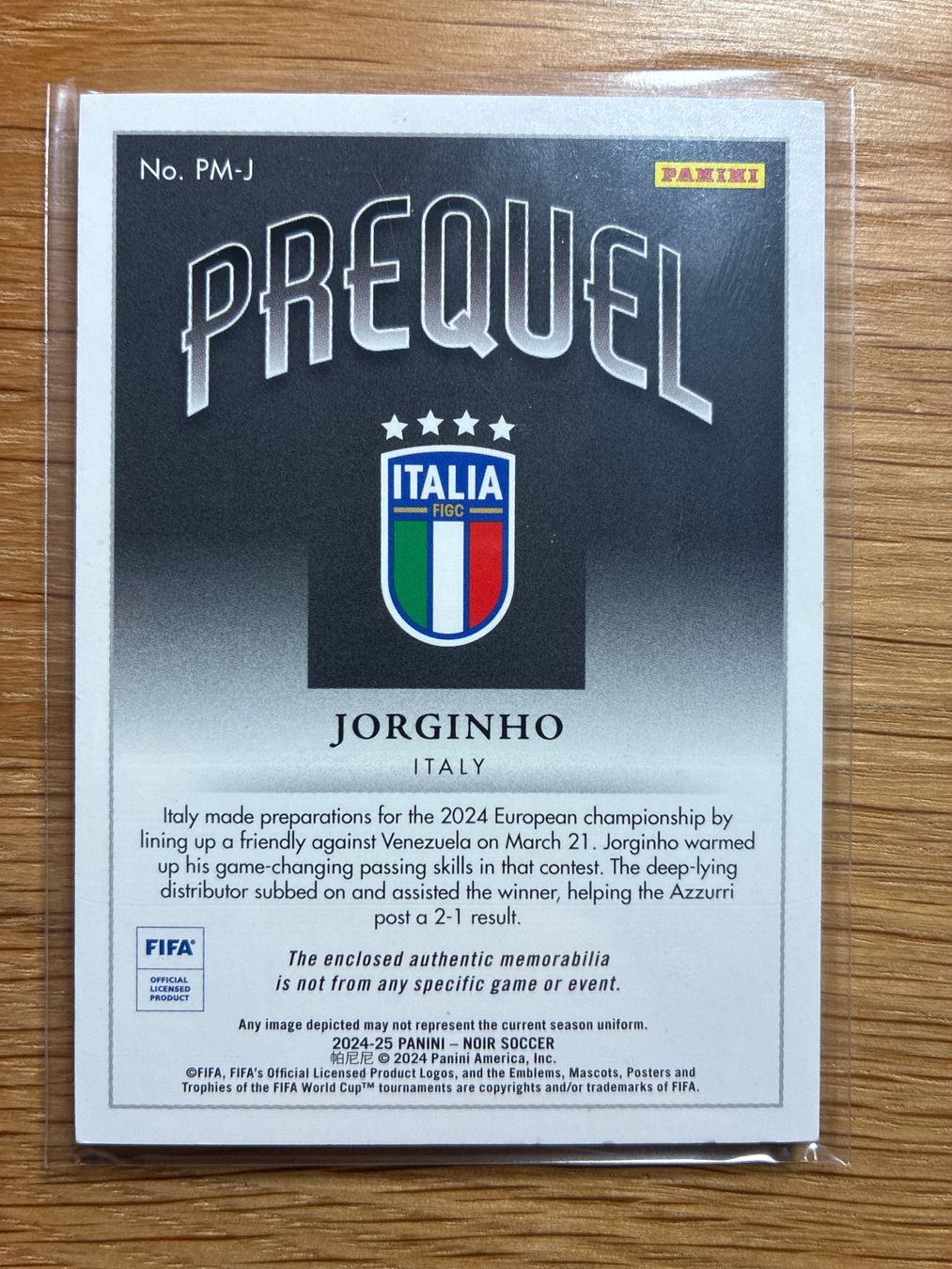 Topps Carte collezionabili: Panini Noir Jorginho Italien Patch /65 – Usato da Wangenried venduto da Garagara 1