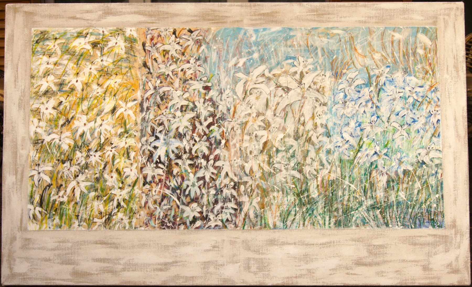 Dipinti: Grosses Gemälde: Blumenwiese – Nuovo (secondo la descrizione) da Fribourg venduto da erw_68dx