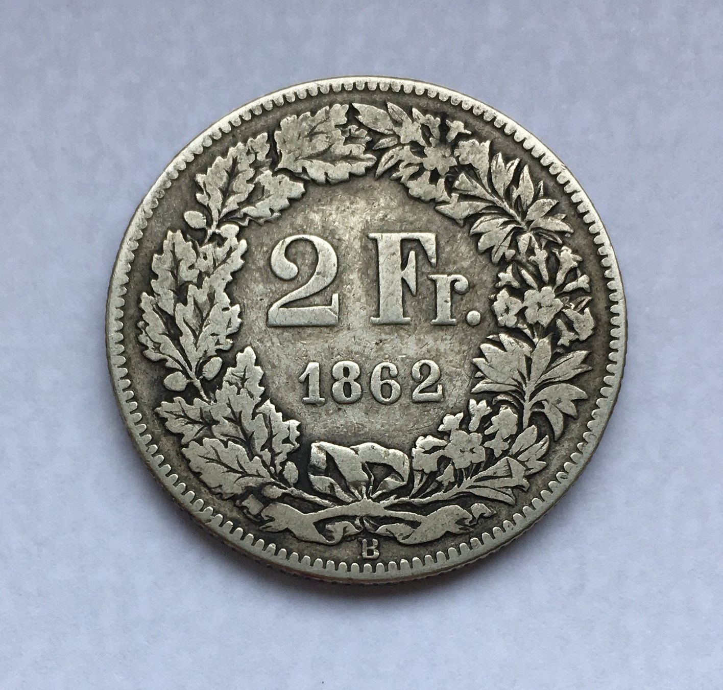 Alle Münzen: 1862 2 Franken Silber – Gebraucht aus Kirchberg SG von Z-Collection