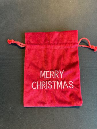 Samt-Säckli "Merry Christmas" Rot, Neuwertig, Top!