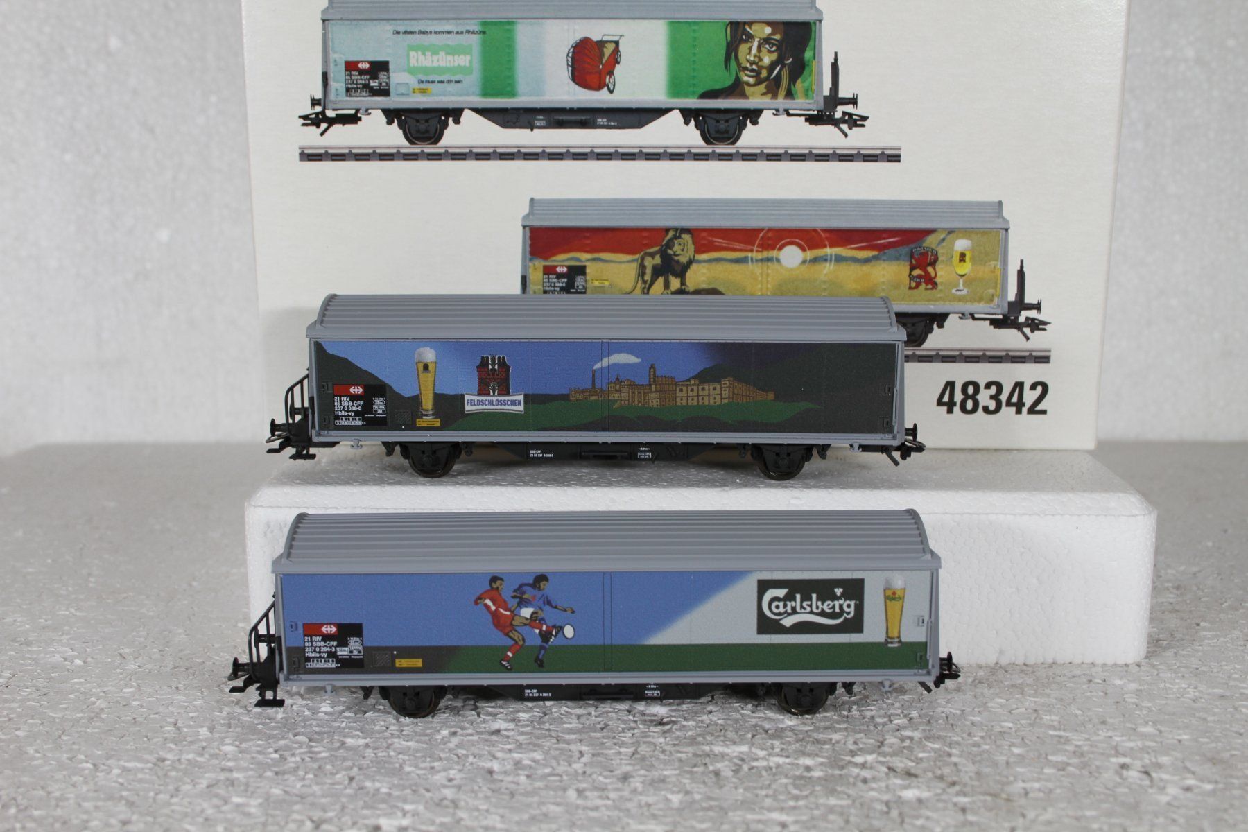 Märklin Modellini di ferrovie: Märklin 48342 SBB Schiebewandwagen-Set Feldschlösschen – Usato da Triesen venduto da gleis8 3