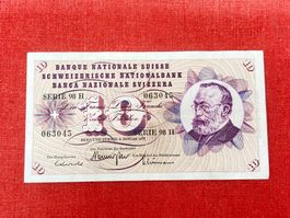 10 Franken Banknote 1977 wenig gebraucht
