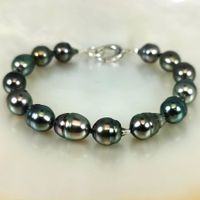 Bracelet perles de Tahiti BQ Rainbow 9.5-10mm Ag925