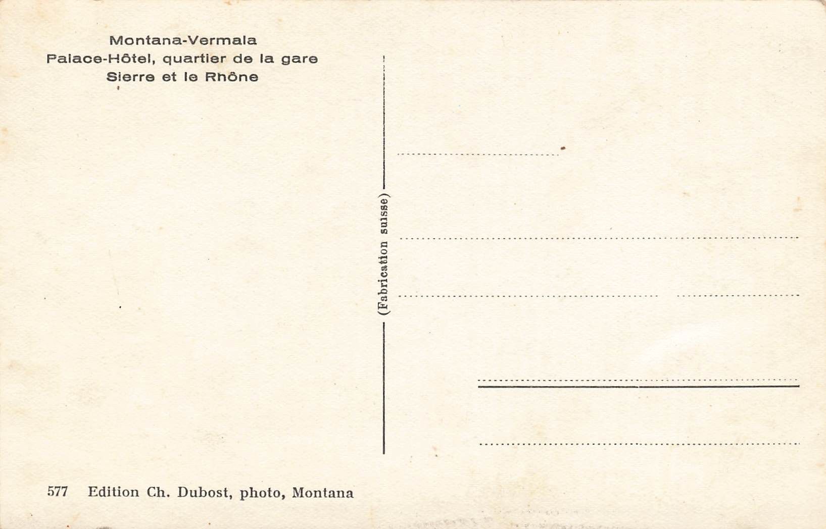 Cartoline postali: Montana vermala palace hotel – Usato da Biasca venduto da Blenio71 1
