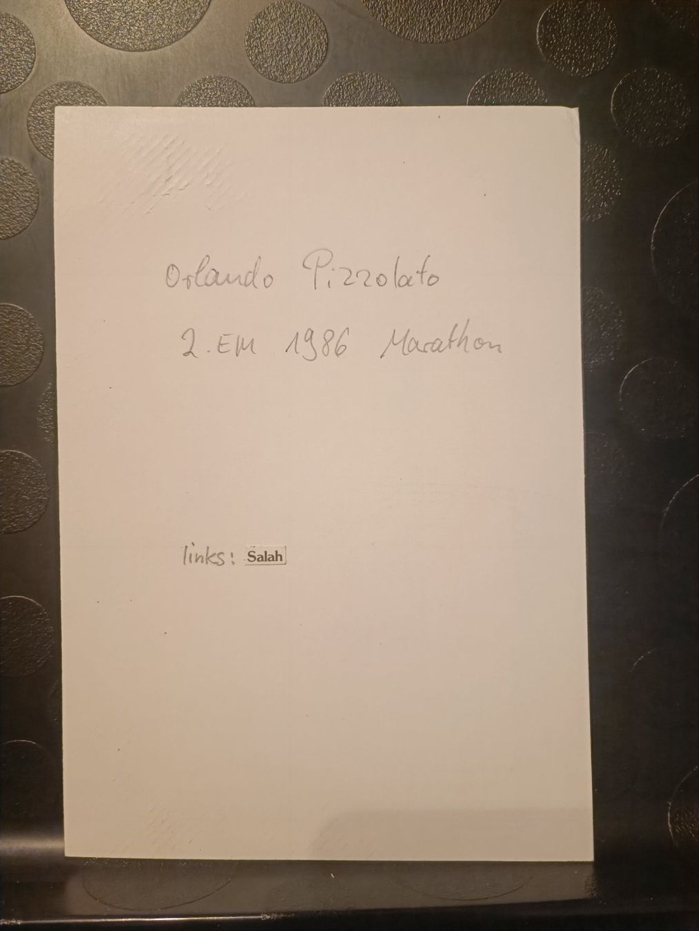 Autografi: Orlando Pizzolato - Leichtathletik – Usato da Menziken venduto da Artographs 1
