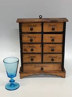 Antiker Gewürzschrank Holz Gewürzregal Vintage Küchenschr...