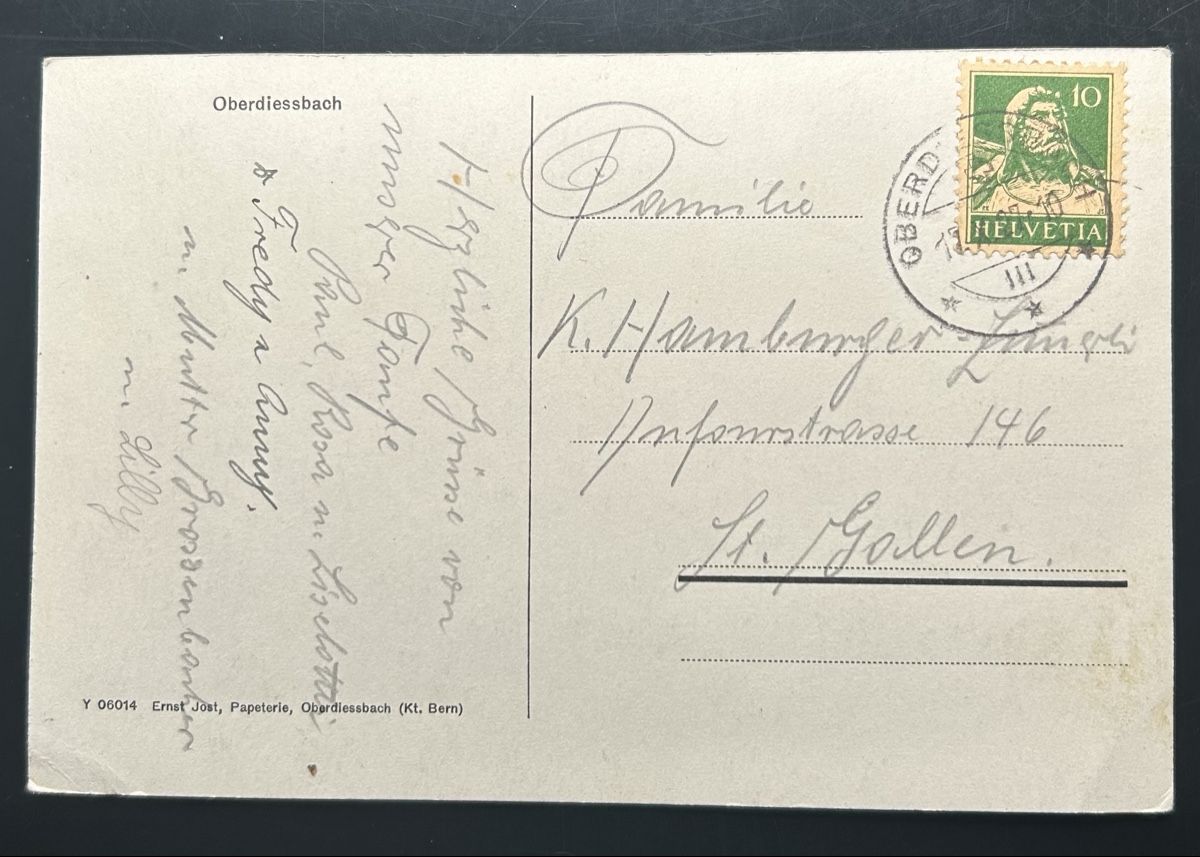 Cartoline postali: Fotokarte Oberdiessbach  – Usato da Horw venduto da Tellbub 1