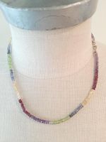 Collier Amethyst Peridot Granat Blautopas weisser Topaz