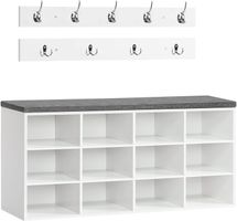 Garderobe mit Schuhbank Schuhregal 12 Fächer 9 Haken