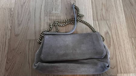 Wildleder-Tasche taupe