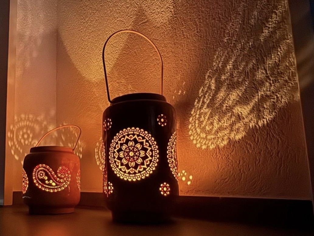 Lanterne: 2 dekorative Windlichter / Laternen - orientalisches Muster – Usato da Menziken venduto da sense83 3