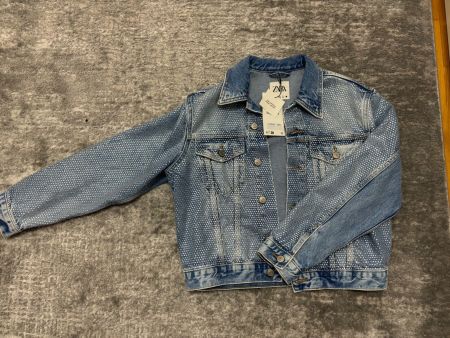 Zara Jeansjacke mit Strasssteinen, Gr. 34 NEU