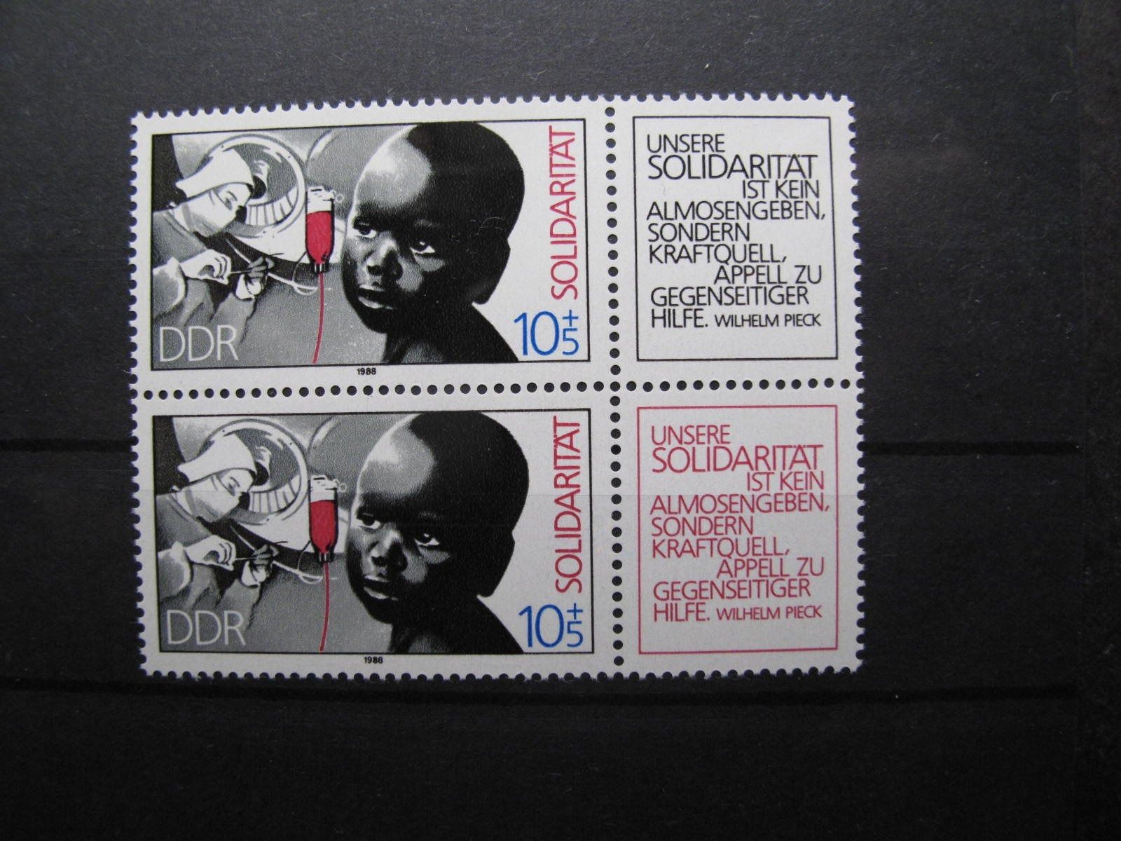 Tutti i francobolli: DDR 1988 Intl. Solidarität  ** – Usato da Wil SG venduto da fva01