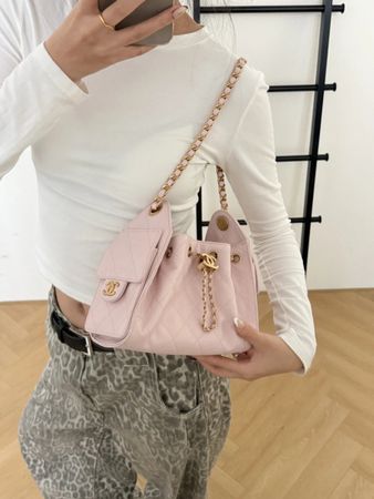 Tasche rosa Damen Leder Kette guter Zustand