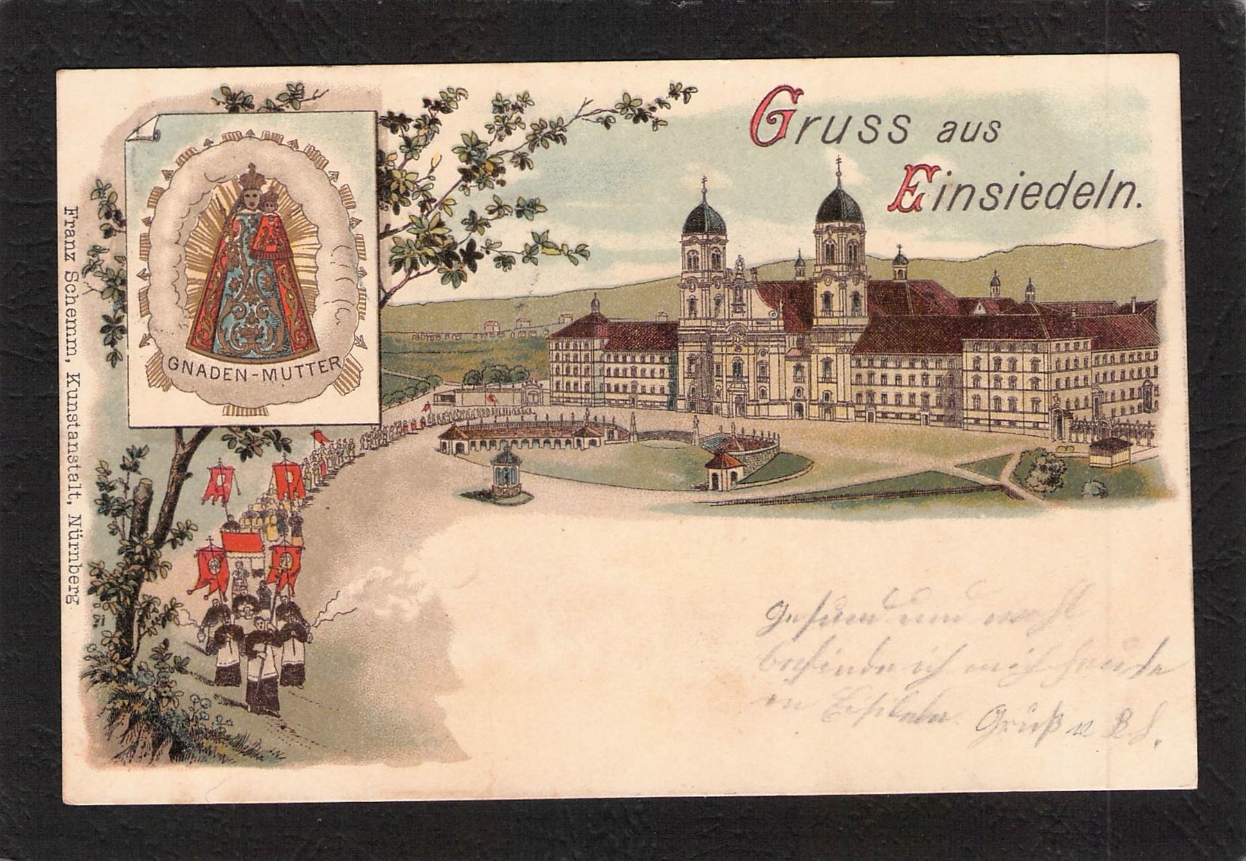 Cartoline postali:  Einsiedeln , gel. 1903 – Usato da Reichenburg venduto da ibiza18