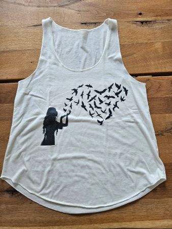 Damen Top weiss mit Print