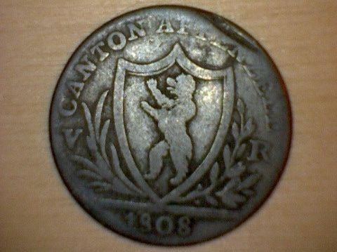 Tutti le monete: Appenzell. BI. Batzen 1808 – Usato da Pfungen venduto da Aguti77
