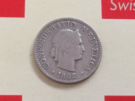 5 Rappen 1892 -ss, nur 1,0 Mio!