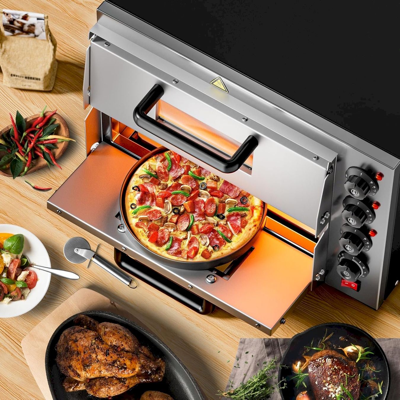 Forni: WilTec 2-Etagen Pizza-Backofen 3000W – Nuovo e nell'imballaggio originale da Bottighofen venduto da zaap 1