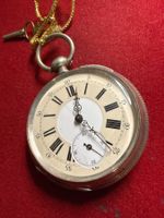 Antike Taschenuhr echt Silber 50 mm