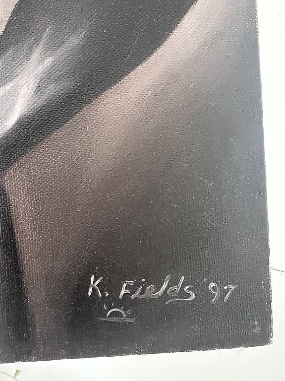 Gemälde: Bild auf Leinwand von K. Fields Mann mit Kugel – Gebraucht aus St Gallen von rub_gk9g 1
