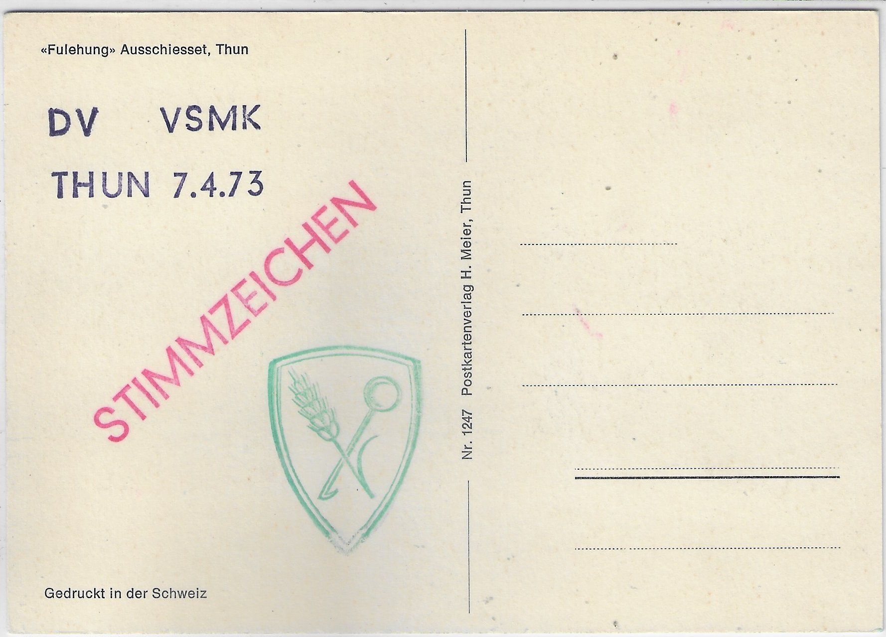 Cartoline postali: "Fulehung" Ausschiesset - Thun – Usato da Ettingen venduto da Kartenplanet 1