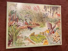 Puzzle Holz Teich Frühling Penelope 42 Teile Natur Tiere