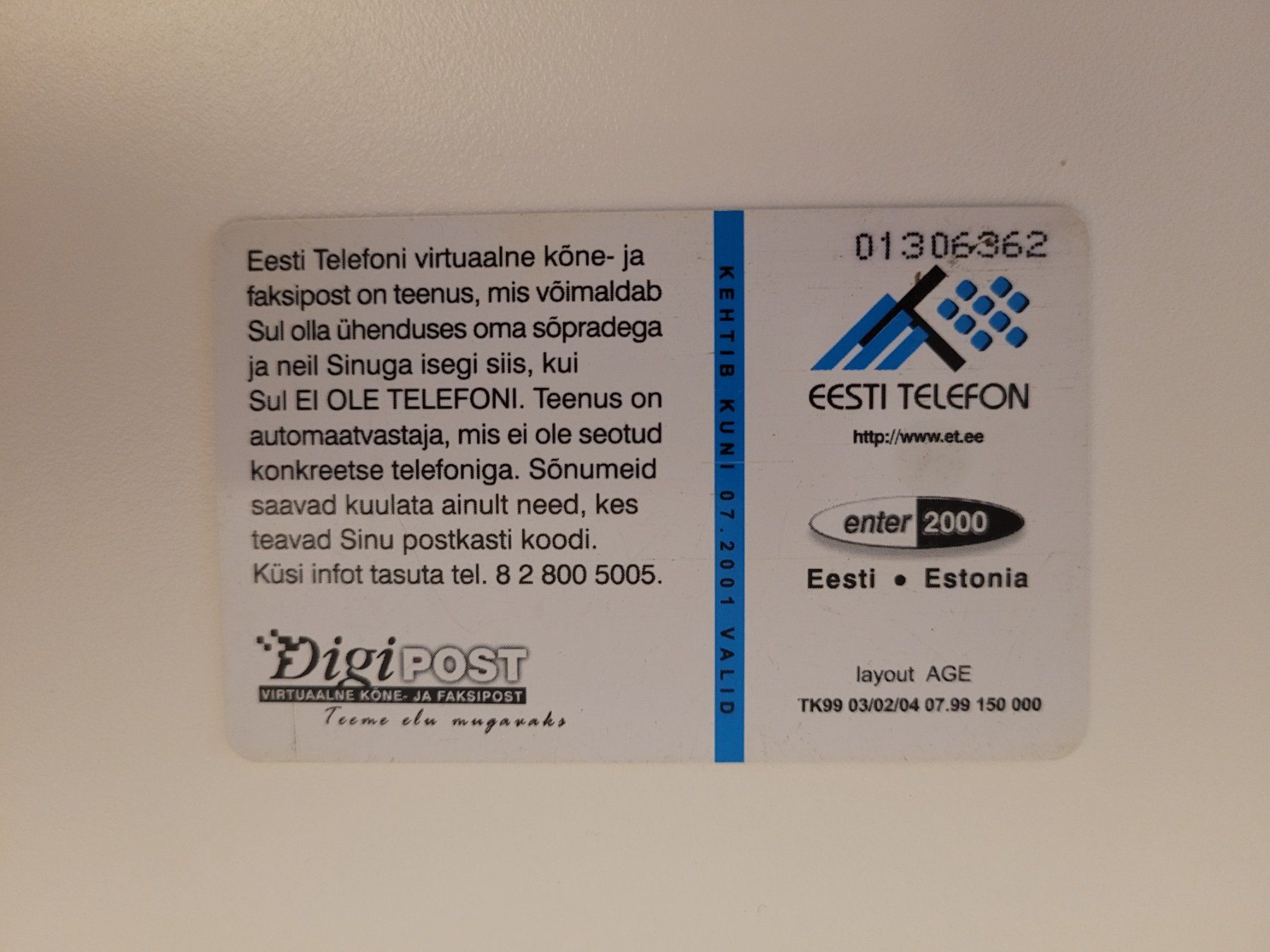 Schede telefoniche: Telefonkarte Estland – Usato da Inwil venduto da Flower2325 1