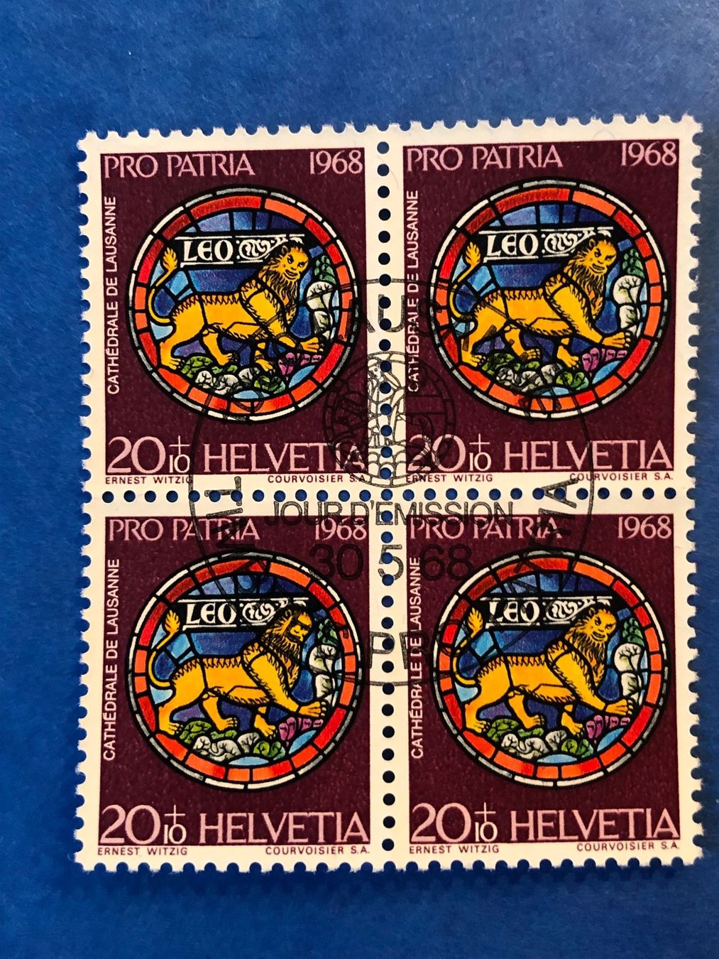 Tutti i francobolli: PP1968 - bloc 4 oblitérés - Zu B138-B141 – Usato da Bulle venduto da Claude1630 2