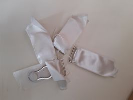 Vintage 30s, 40s, 50s Satin Strapsenhalter in weiss