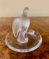 Lalique Colomba su Piattino in cristallo. Firmato.Vintage