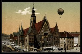 AK Breslau, Ballon über dem Rathaus