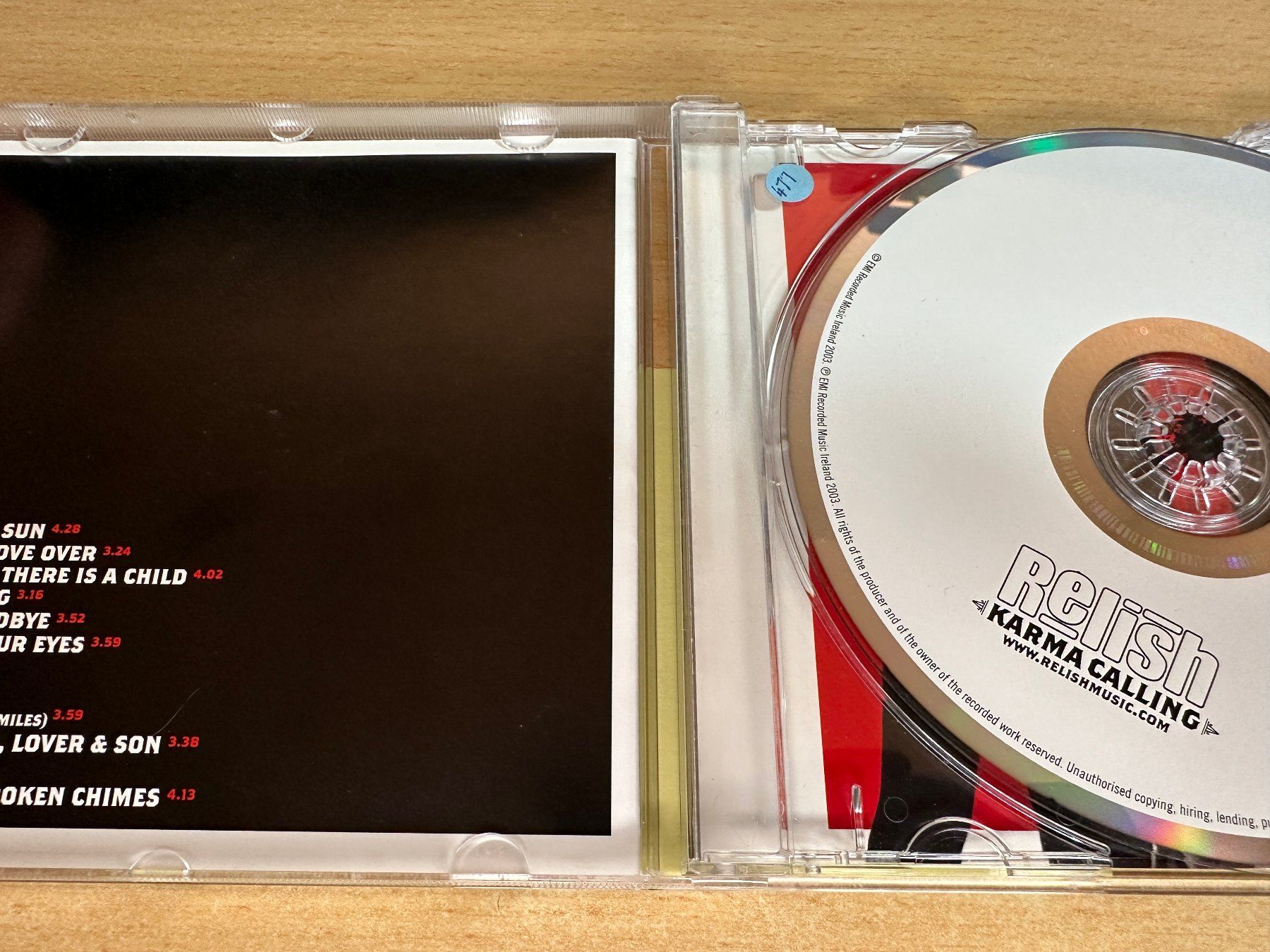 CD: L8 Relish - Karma Calling – Usato da Rikon im Tösstal venduto da Alpenmutz 2
