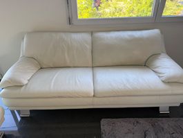 Weisses Ledersofa 2 und 3 plätzig