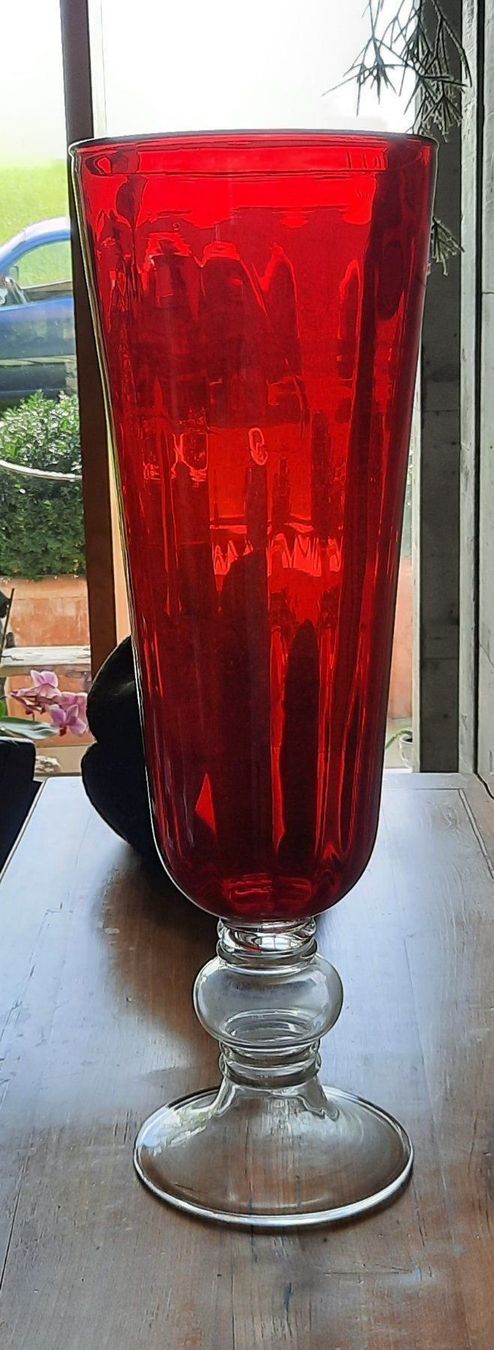 Vasi & Recipienti: Vase rot kelchförmig, Höhe ca. 65 cm – Usato da Rosshäusern venduto da planet-7 6