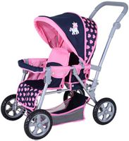 Puppenwagen Big Twin Einhorn 70x38x55 cm, für 2 Puppen