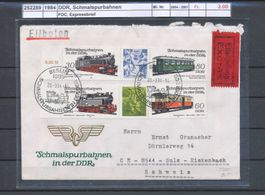1984 DDR, "Schmalspurbahnen", FDC - Expressbrief