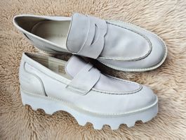 NEU MELVIN & HAMILTON MOKASSINS SCHUHE SLIPPER LEDER GREY 41