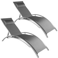 2er Set Gartenliegen Alu 5-stufig verstellbar TORVELLA