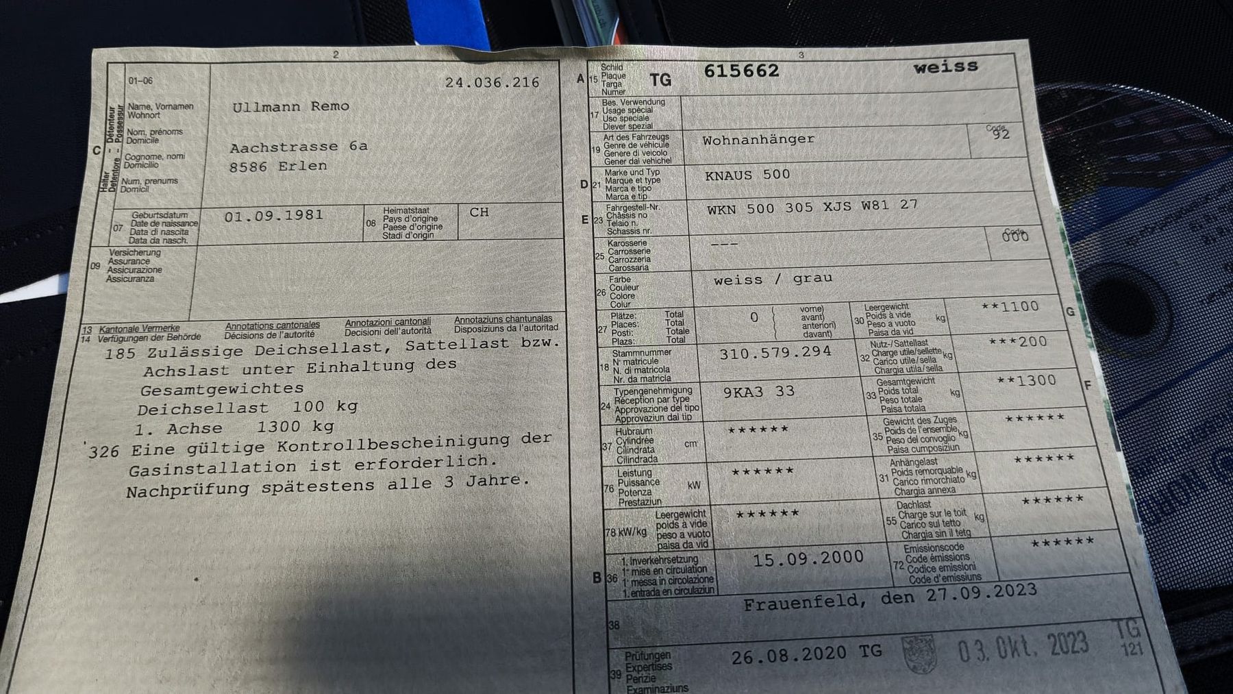 Knaus Camping Fahrzeuge: Wohnwagen Knaus 500  – Gebraucht aus Zihlschlacht von Marcel_90 1