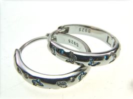 Wunderschöne 925 Silber Creolen mit Zirkonia Schmetterlingen