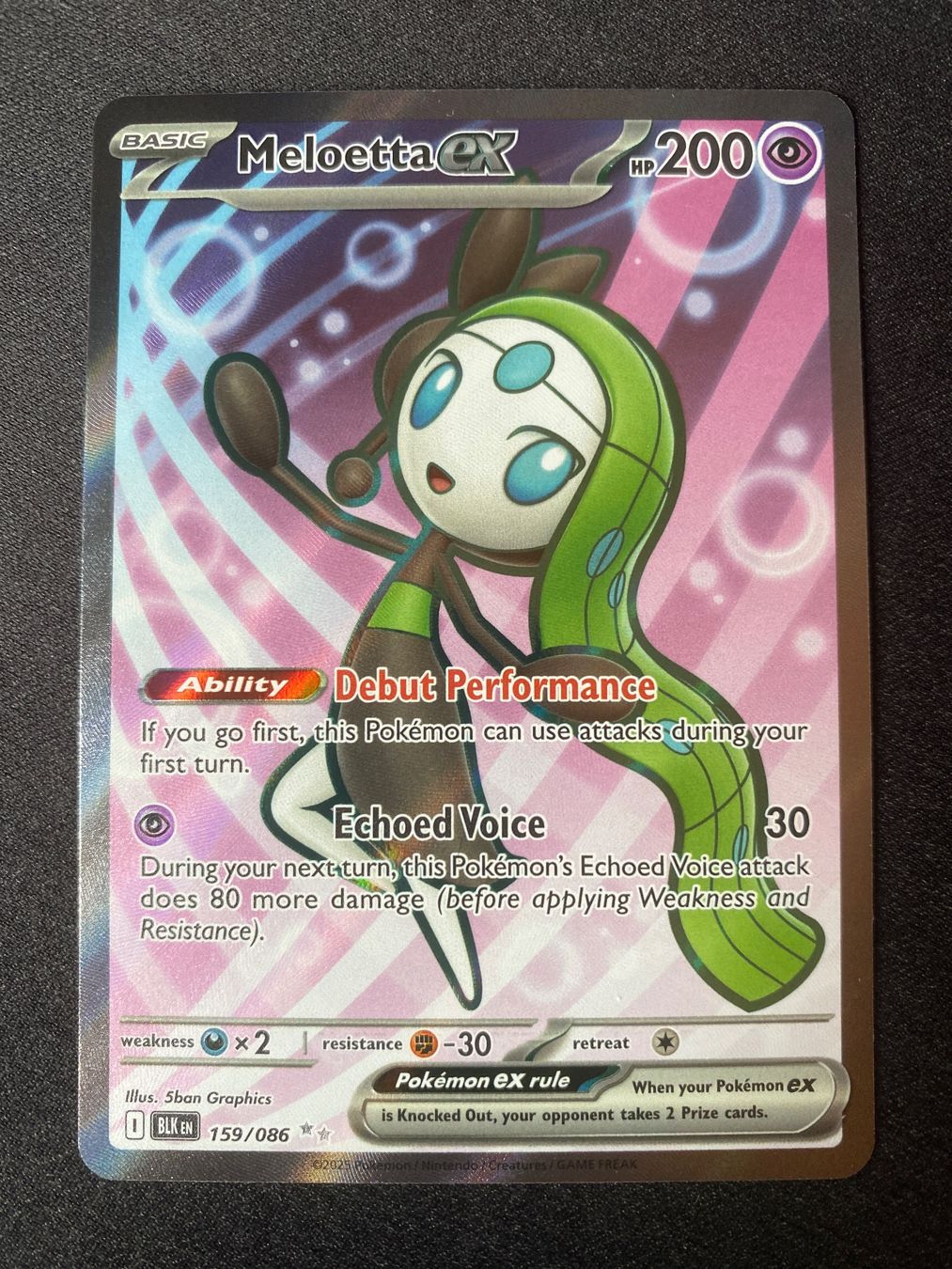 Pokémon Carte collezionabili: Meloetta ex 159 - Ultra Rare - Black Bolt - EN – Nuovo (secondo la descrizione) da Hausen AG venduto da Shrade
