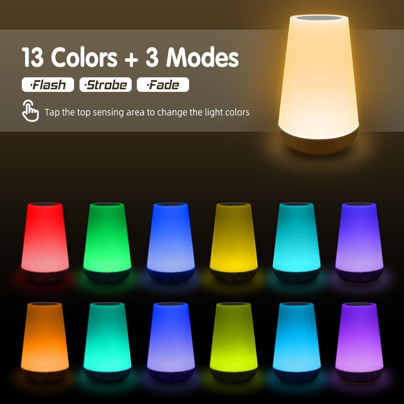 Lampade: Nachttischlampe LED Touch Dimmbar mit 13 Farben – Nuovo e nell'imballaggio originale da Châtelaine venduto da topshop.switzerland 8
