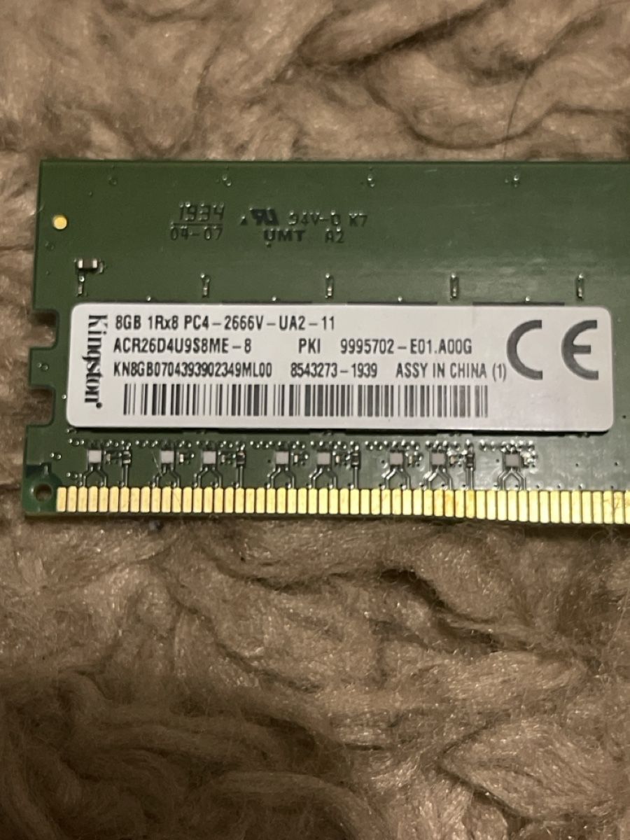 Kingston Memoria / RAM: Kingston 8GB DDR4 RAM Modul PC4-2666V – Usato da Unterkulm venduto da AnoliOccasion 1
