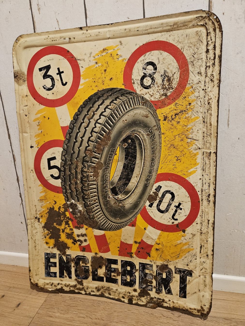 Insegne: reliefartiges Englebert Pneu Schild!!! – Usato da Ossingen venduto da eri_zp65 4