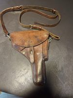 Étui à pistolet en cuir avec bretelle