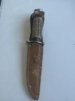 Jagdmesser Rehswappen Solingen Hirschhorn mit Scheide(I14)