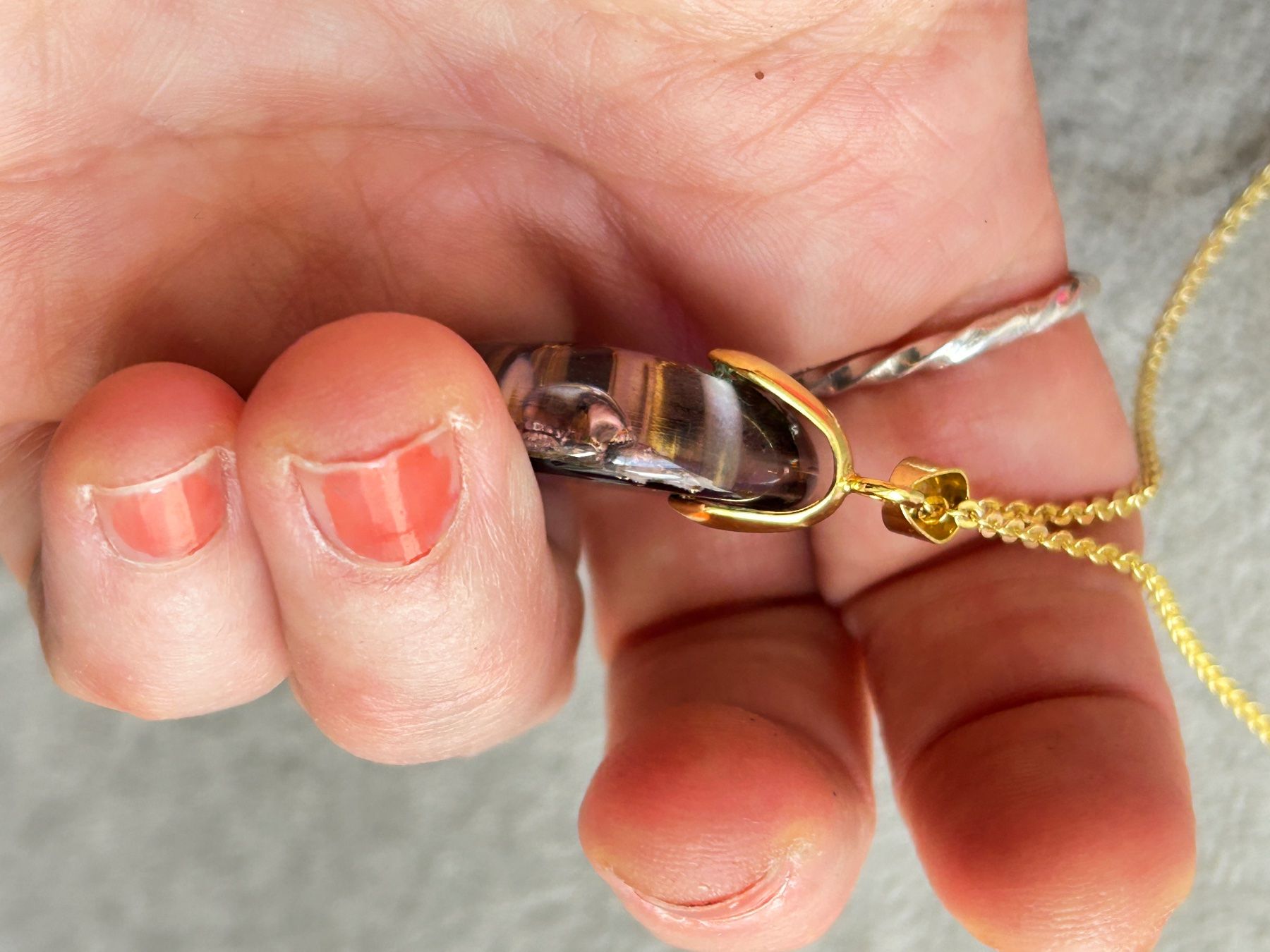 Ketten: Kette mit Anhänger violet Unikat Geschenkidee – Gebraucht aus Dittingen von Bijoubelle 3