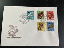 Briefumschlag Pro Juventute 1966 Ersttagsstempel Bern